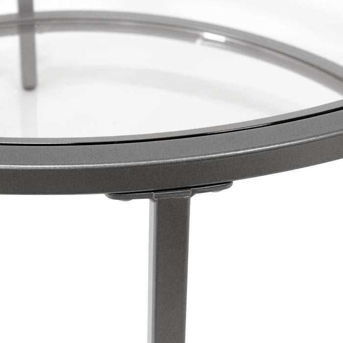 Camber Elite Round Nesting Coffee Table, Pewter 72059