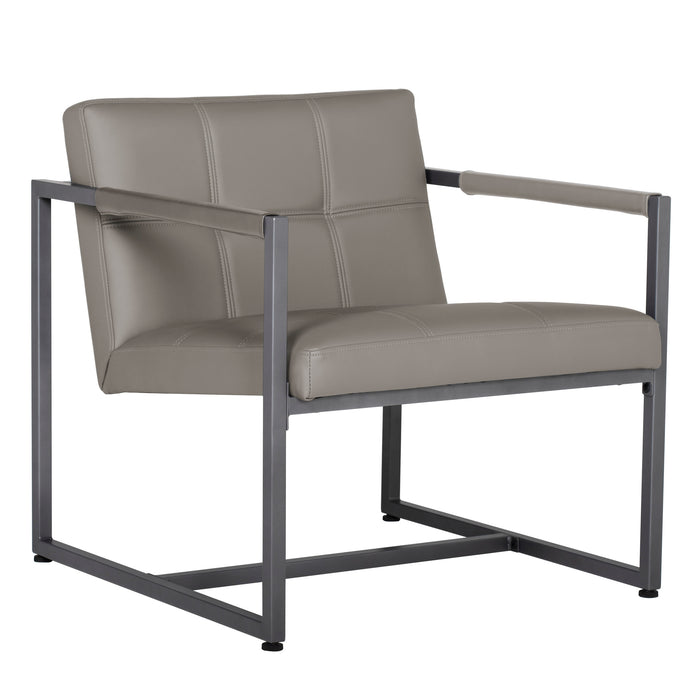 Camber Mid-Century Modern Small Living Room Accent Chair, Pewter Gray / Mushroom 71054