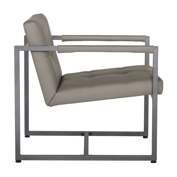 Camber Mid-Century Modern Small Living Room Accent Chair, Pewter Gray / Mushroom 71054
