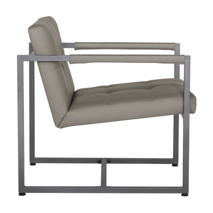 Camber Mid-Century Modern Small Living Room Accent Chair, Pewter Gray / Mushroom 71054