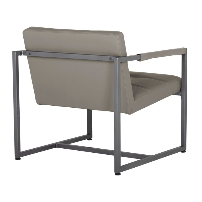 Camber Mid-Century Modern Small Living Room Accent Chair, Pewter Gray / Mushroom 71054