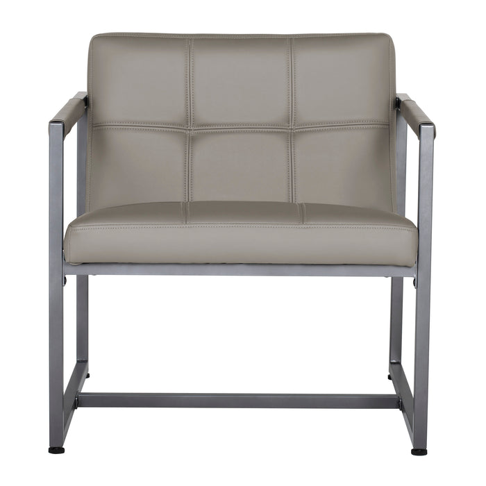 Camber Mid-Century Modern Small Living Room Accent Chair, Pewter Gray / Mushroom 71054