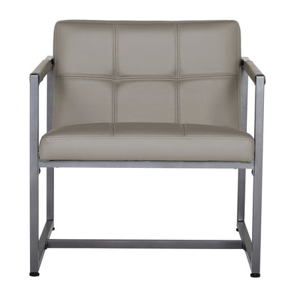 Camber Mid-Century Modern Small Living Room Accent Chair, Pewter Gray / Mushroom 71054