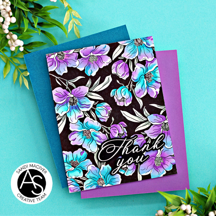 Charming Floral Background Stencil Set & Press Plate – Alex Syberia Designs, BetterPress System compatible, die-cutting, cardmaking supplies, sentiments cardmaking, scrapbooking ideas