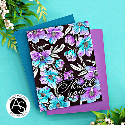 Charming Floral Background Stencil Set & Press Plate – Alex Syberia Designs, BetterPress System compatible, die-cutting, cardmaking supplies, sentiments cardmaking, scrapbooking ideas