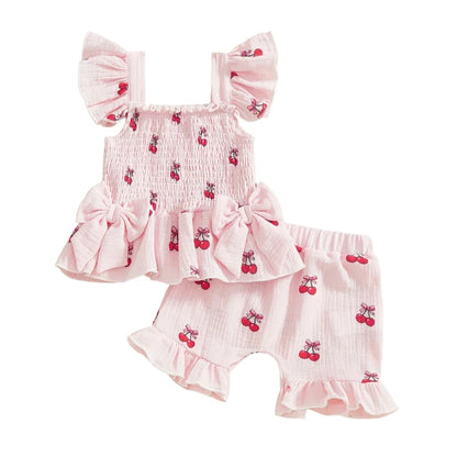CHERRIES Smocked Bowtie Outfit