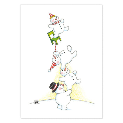 Christmas Snowpeople Postcards