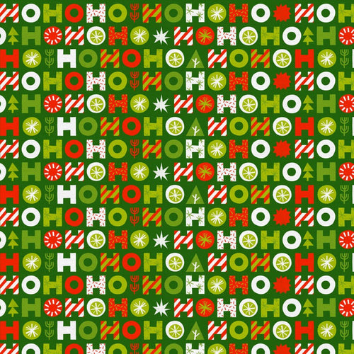 Christmas Town Hoho Stripe- Green