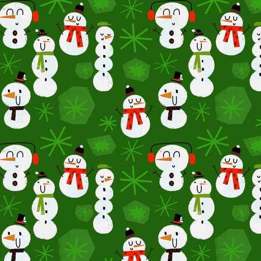 Christmas Town Snowmen- Dark Green