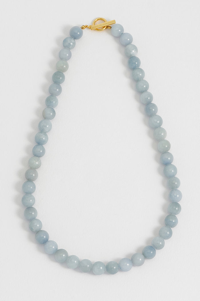 Chunky Blue Quartz T-Bar Necklace