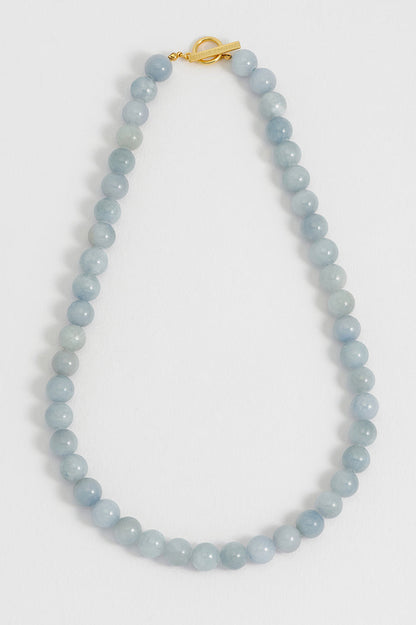 Chunky Blue Quartz T-Bar Necklace