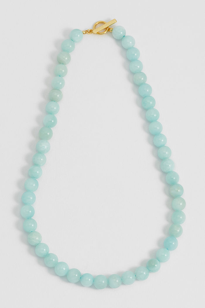 Chunky Green Quartz T-Bar Necklace