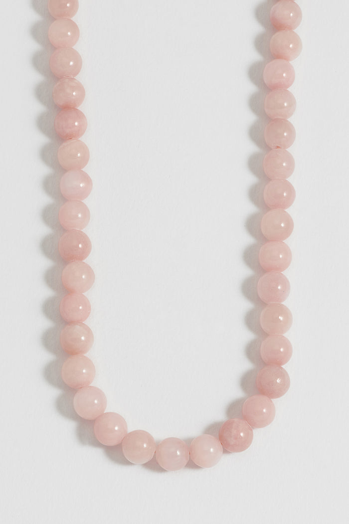Chunky Rose Quartz T-Bar Necklace