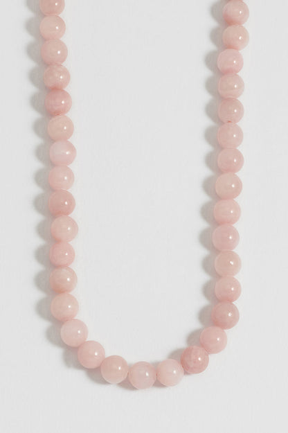 Chunky Rose Quartz T-Bar Necklace