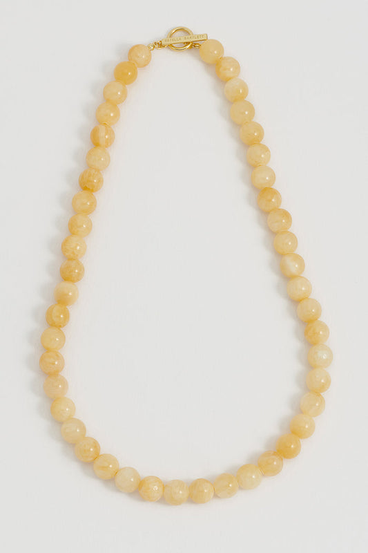 Chunky Yellow Quartz T-Bar Necklace