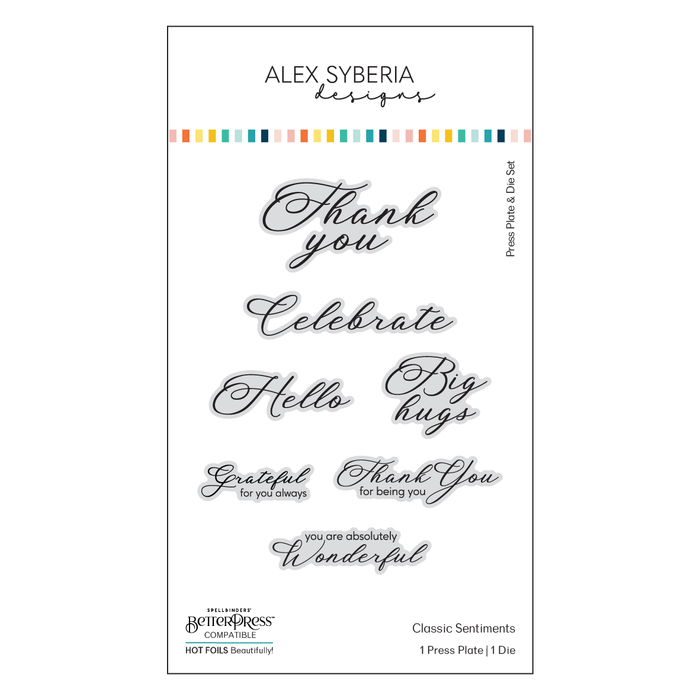 Classic Sentiments Press Plate & Die Set