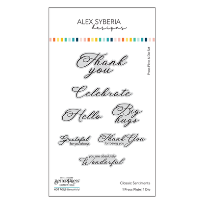 Classic Sentiments Press Plate & Die Set