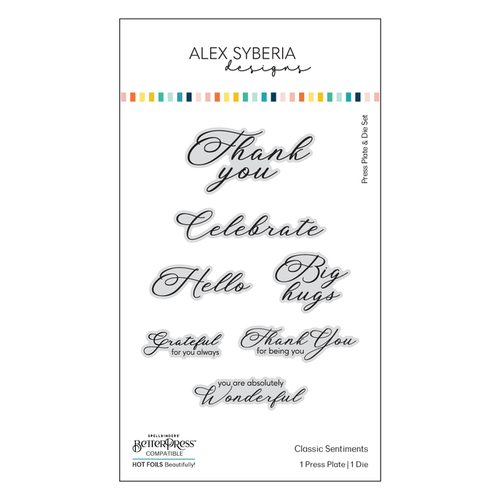 Classic Sentiments Press Plate & Die Set