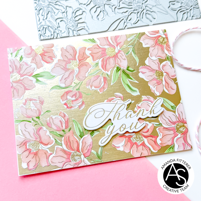 Charming Floral Background Stencil Set & Press Plate – Alex Syberia Designs, BetterPress System compatible, die-cutting, cardmaking supplies, sentiments cardmaking, scrapbooking ideas