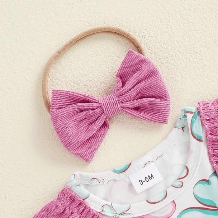 CLOVER Corduroy Bowtie Romper Dress