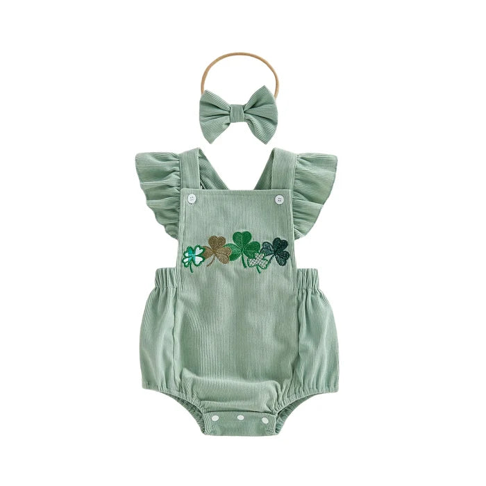 CLOVER Corduroy Ruffle Romper