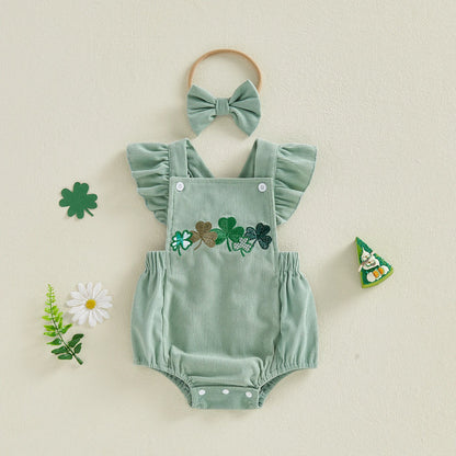 CLOVER Corduroy Ruffle Romper