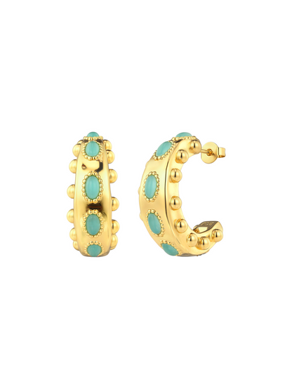 Cordelia Hoops in Aqua