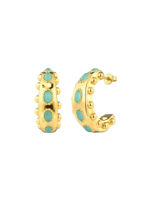 Cordelia Hoops in Aqua
