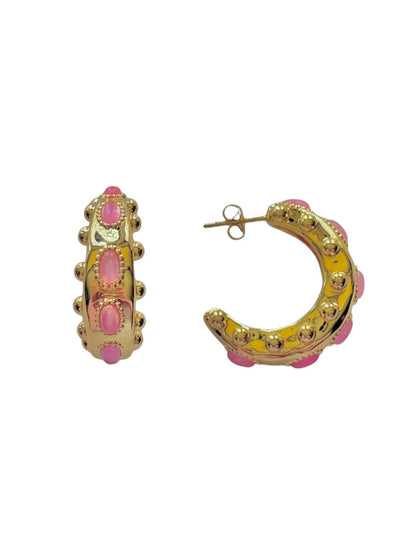Cordelia Hoops in Coral