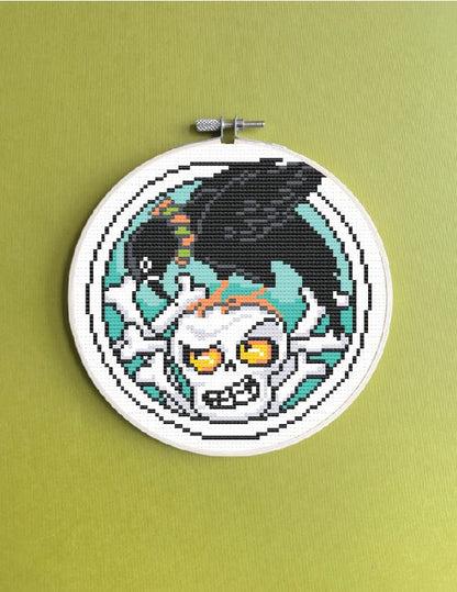 Crow & Bones Counted Cross Stitch Leaflet