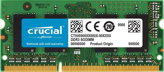 Crucial CT51264BF160B 4GB Single DDR3L 1600 MTps  SODIMM 204Pin Memory