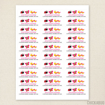 Cute Bugs Address Labels