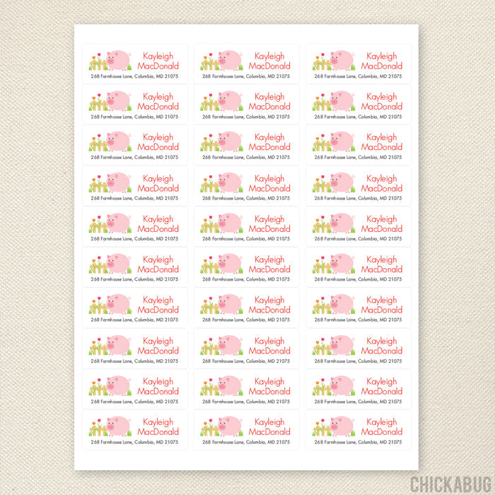 Cute Pig Address Labels