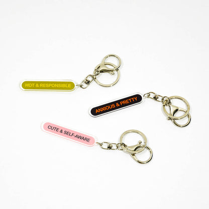 Cute & self-aware recycled acrylic keychain / bag charm