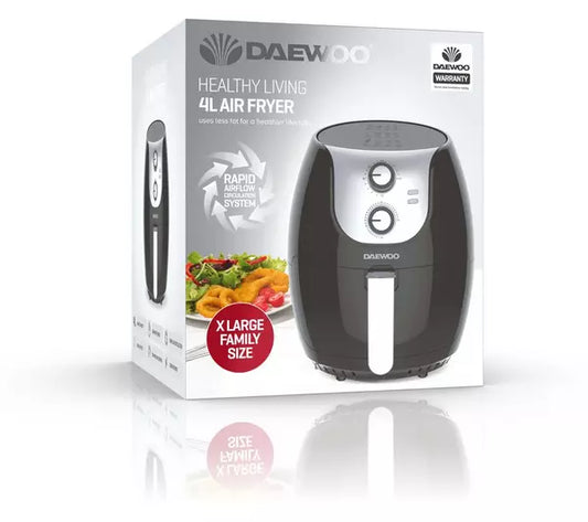 DAEWOO BLACK 4L SINGLE POT AIR FRYER SDA2636