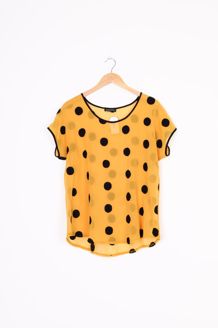 David Pond (NZ made) Womens Yellow Top Size 10