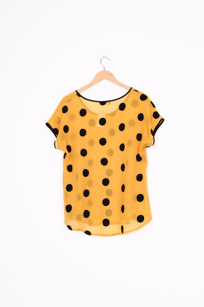 David Pond (NZ made) Womens Yellow Top Size 10