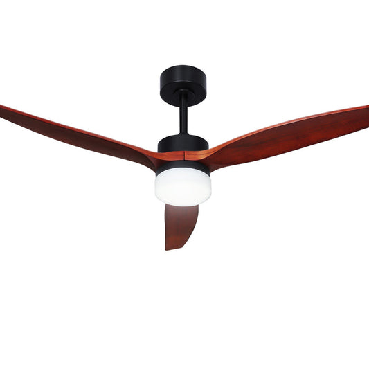 Devanti 52'' Ceiling Fan DC Motor 3 Blades w/Light - Dark Wood - Devanti