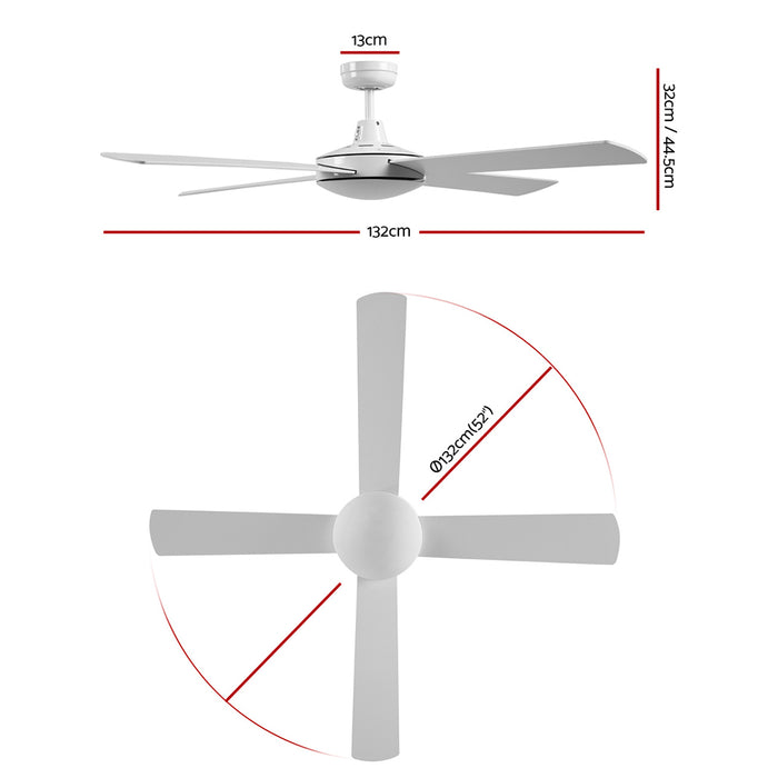 Devanti 52 Ceiling Fan w/Remote - White - Devanti
