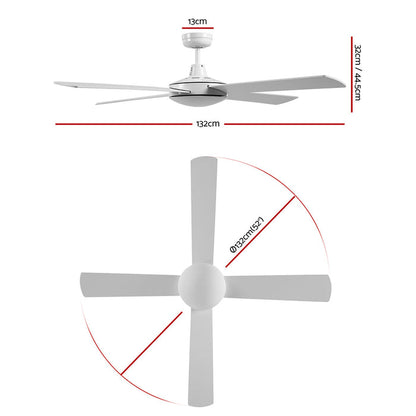 Devanti 52 Ceiling Fan w/Remote - White - Devanti
