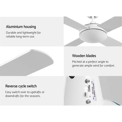 Devanti 52 Ceiling Fan w/Remote - White - Devanti
