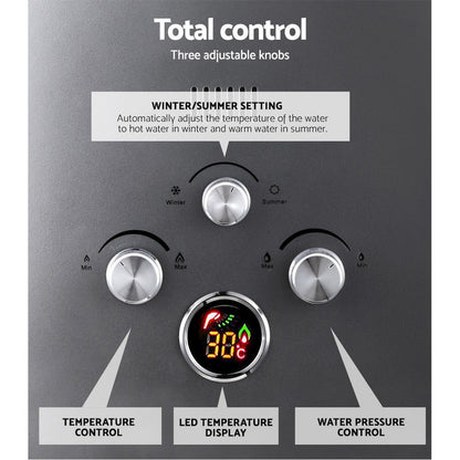 Devanti Portable Gas Water Heater LPG System Grey - Devanti