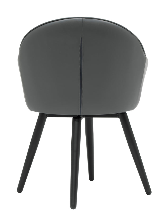 Dome Swivel Office/Dining/Guest Accent Chair w/Arms Blended Leather Metal Legs 70189