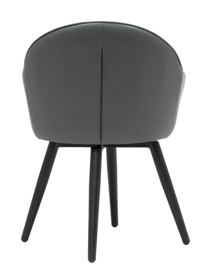 Dome Swivel Office/Dining/Guest Accent Chair w/Arms Blended Leather Metal Legs 70189