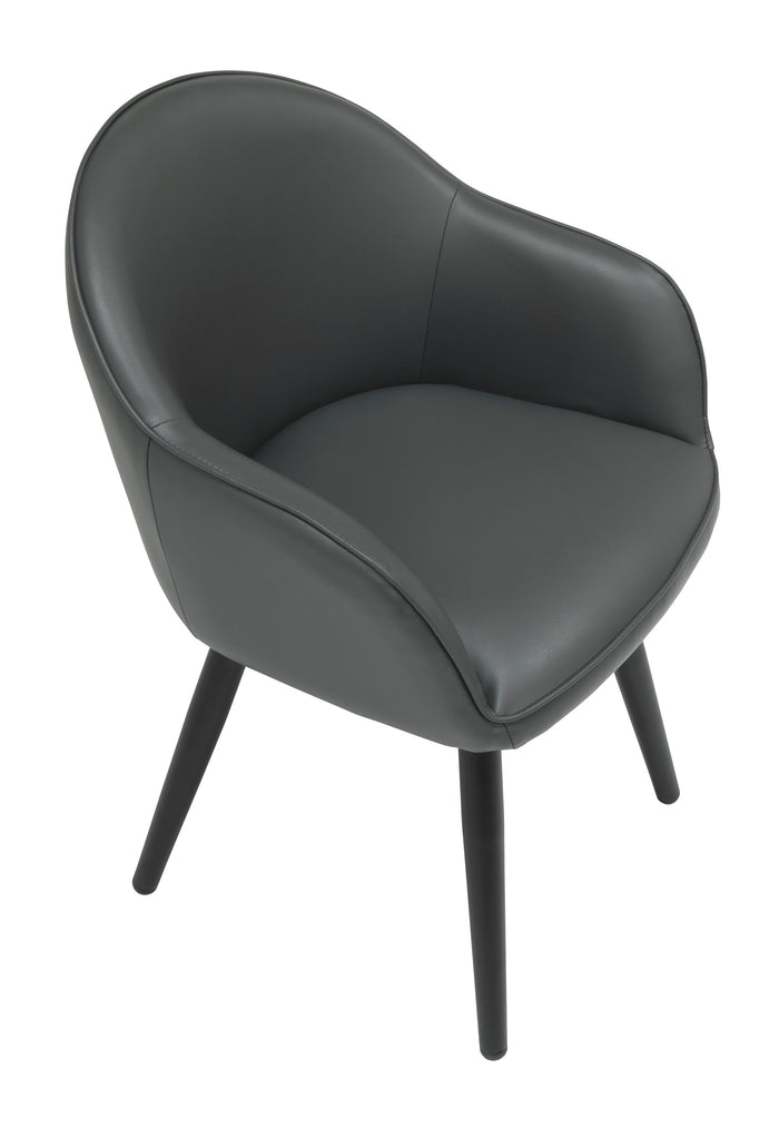 Dome Swivel Office/Dining/Guest Accent Chair w/Arms Blended Leather Metal Legs 70189