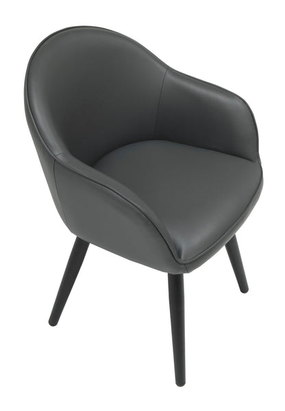 Dome Swivel Office/Dining/Guest Accent Chair w/Arms Blended Leather Metal Legs 70189