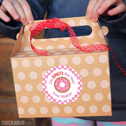 Donut Valentine's Day Stickers - Pink
