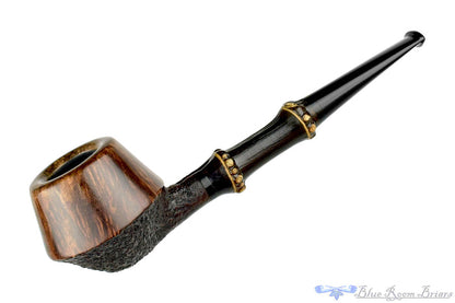 Blue Room Briars is proud to present this Doug Finlay Pipe Partial Blast Rhodesian with Dark Bamboo