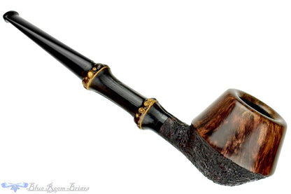 Blue Room Briars is proud to present this Doug Finlay Pipe Partial Blast Rhodesian with Dark Bamboo
