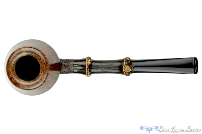 Blue Room Briars is proud to present this Doug Finlay Pipe Partial Blast Rhodesian with Dark Bamboo